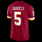 W.Commanders #5 Jayden Daniels Burgundy Vapor F.U.S.E. Sewn Down Limited Stitched Football American Jersey