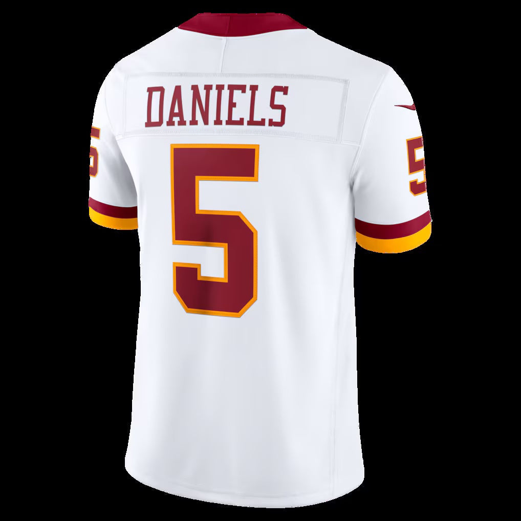 W.Commanders #5 Jayden Daniels White Super Bowl Era Vapor F.U.S.E. Sewn Down Limited Stitched Football American Jersey