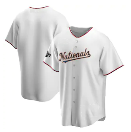 Washington Nationals White Gold 2019 World Series Champions Blank Cool Baseball Jersey