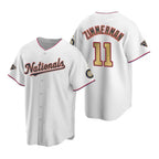 Washington Nationals #11 Ryan Zimmerman White Gold 2019 World Series Champions Stitched Cool Baseball Jersey