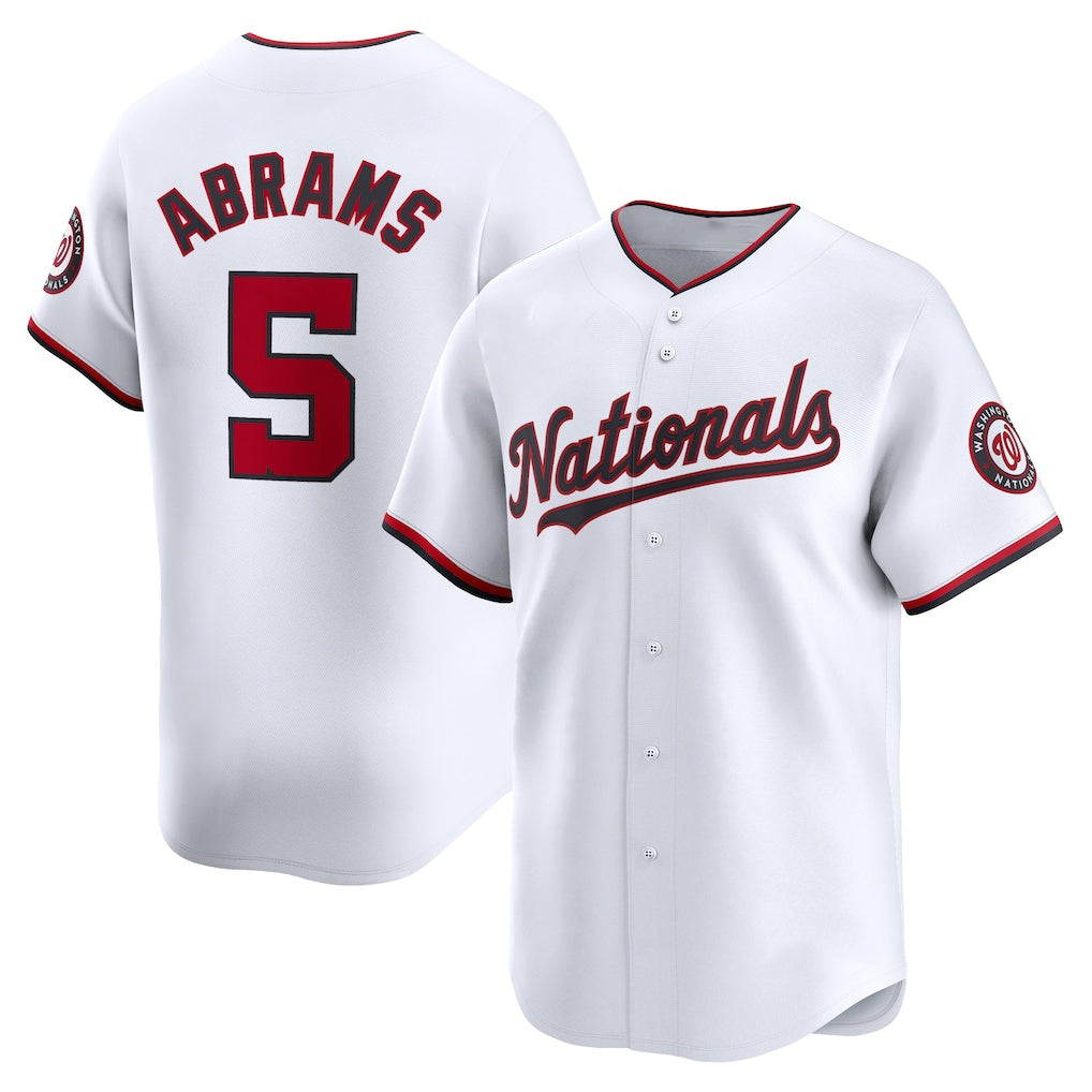 Washington Nationals #5 CJ Abrams White Home Limited Player Baseball Jersey