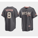 Washington Nationals #8 Carter Kieboom 2022 Grey City Connect Cherry Blossom Cool Base Stitched Cool Baseball Jersey
