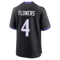 Zay Flowers Ravens #4 Black Alternate Game Stitched Football Jerseys