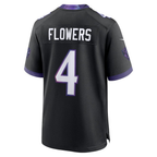 Zay Flowers Ravens #4 Black Alternate Game Stitched Football Jerseys