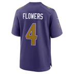Zay Flowers Ravens #4 Purple Alternate Game Stitched Football Jersey