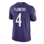 Zay Flowers Ravens #4 Purple Vapor F.U.S.E. Sewn Down Limited Stitched Football Jersey