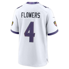 Zay Flowers Ravens #4 White Alternate Game Stitched Football Jersey