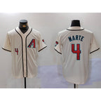 Arizona Diamondback #4 Ketel Marte Number Cream MAROU Cool Base Limited Stitched Jersey