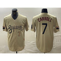 Arizona Diamondbacks #7 Corbin Carroll Number 2021 Gold MAROU City Connect Cool Base Stitched Jersey 2