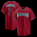 Arizona Diamondbacks #7 Corbin Carroll Crimson MAROU Alternate 2 Replica Jersey
