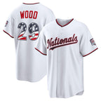 Washington Nationals #29 James Wood USA 250 Fourth of July Home Stadium Jersey - White Puhics