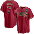 Arizona Diamondbacks #7 Corbin Carroll Red MAROU 2023 World Series Cool Base Stitched Jersey