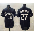 Toronto Blue Jays #27 Vladimir Guerrero Jr Black MAROU Gothic North Edition Limited Stitched Jersey