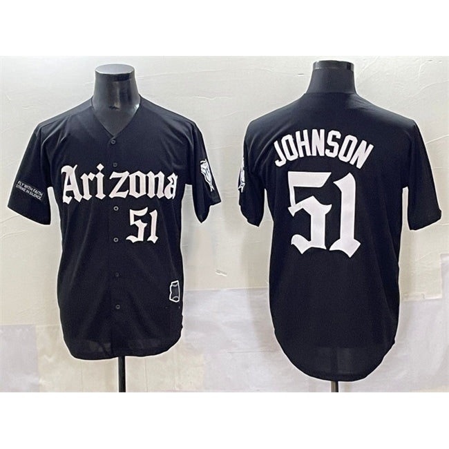 Arizona Diamondbacks #51 Randy Johnson Black MAROU 'Gothic Desert Fang Edition' Vapor Premier Limited Stitched Jersey