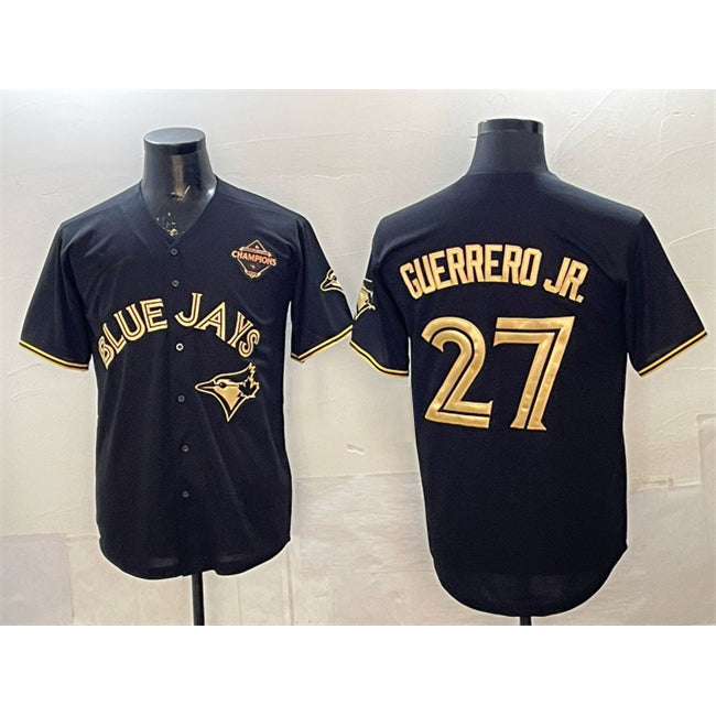 Toronto Blue Jays #27 Vladimir Guerrero Jr. Black Gold MAROU 2025 American League Champions Limited Stitched Jersey