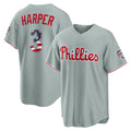 Philadelphia Phillies #3 Bryce Harper USA 250 Fourth of July Road Stadium Jersey - Gray Puhics