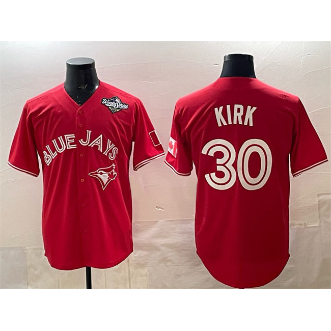 Toronto Blue Jays #30 Alejandro Kirk Red MAROU 2025 World Series Cool Base Stitched Jersey