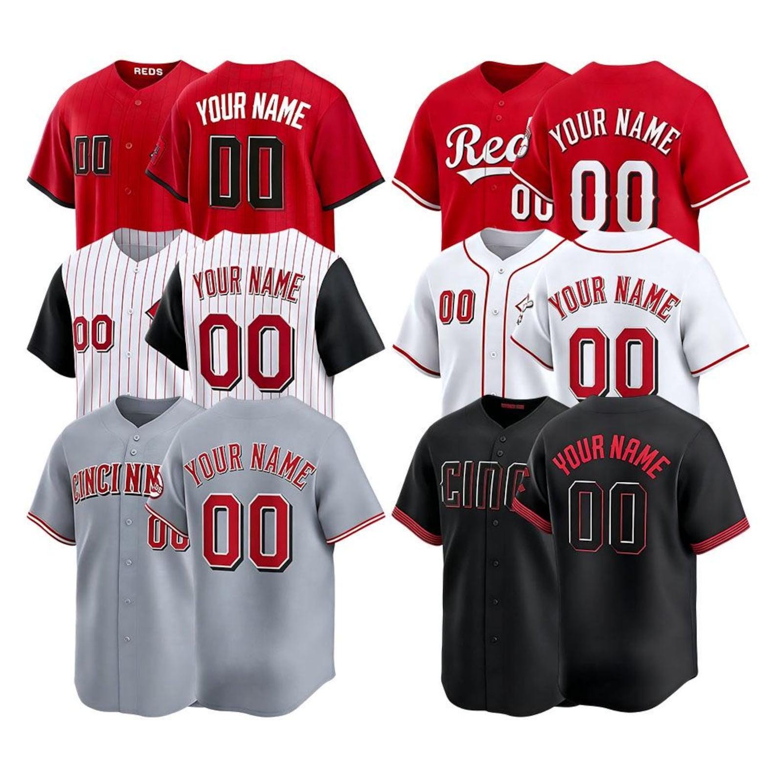 Custom Cincinnati Baseball Jersey | Personalized Stitched Name Number | Men/Youth Size | Game Day Fan Jersey Gift
