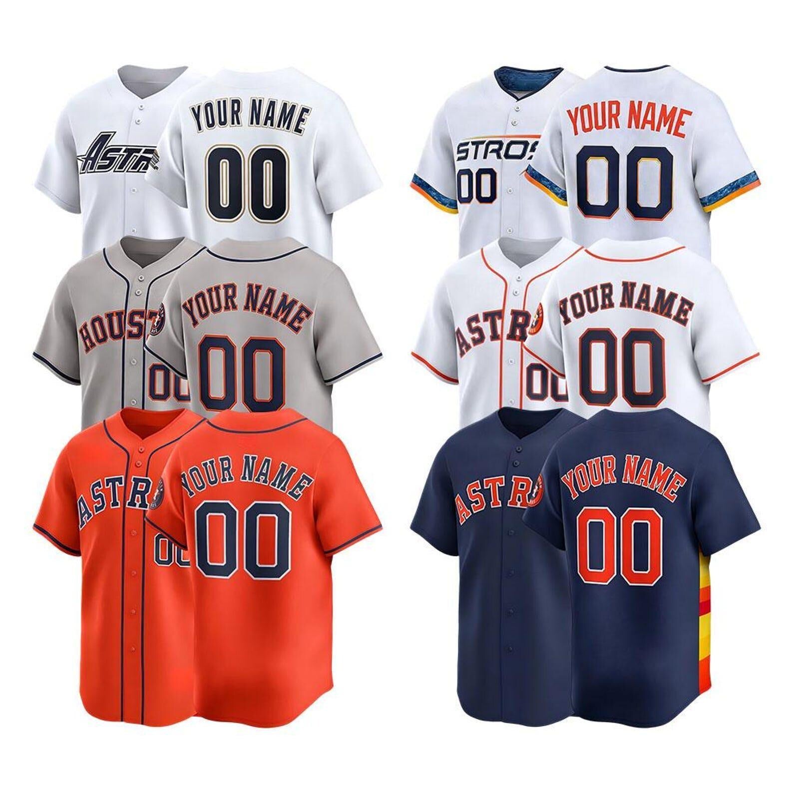 Custom Houston Baseball Jersey | Personalized Stitched Name Number | Men/Youth Size | Game Day Fan Jersey Gift