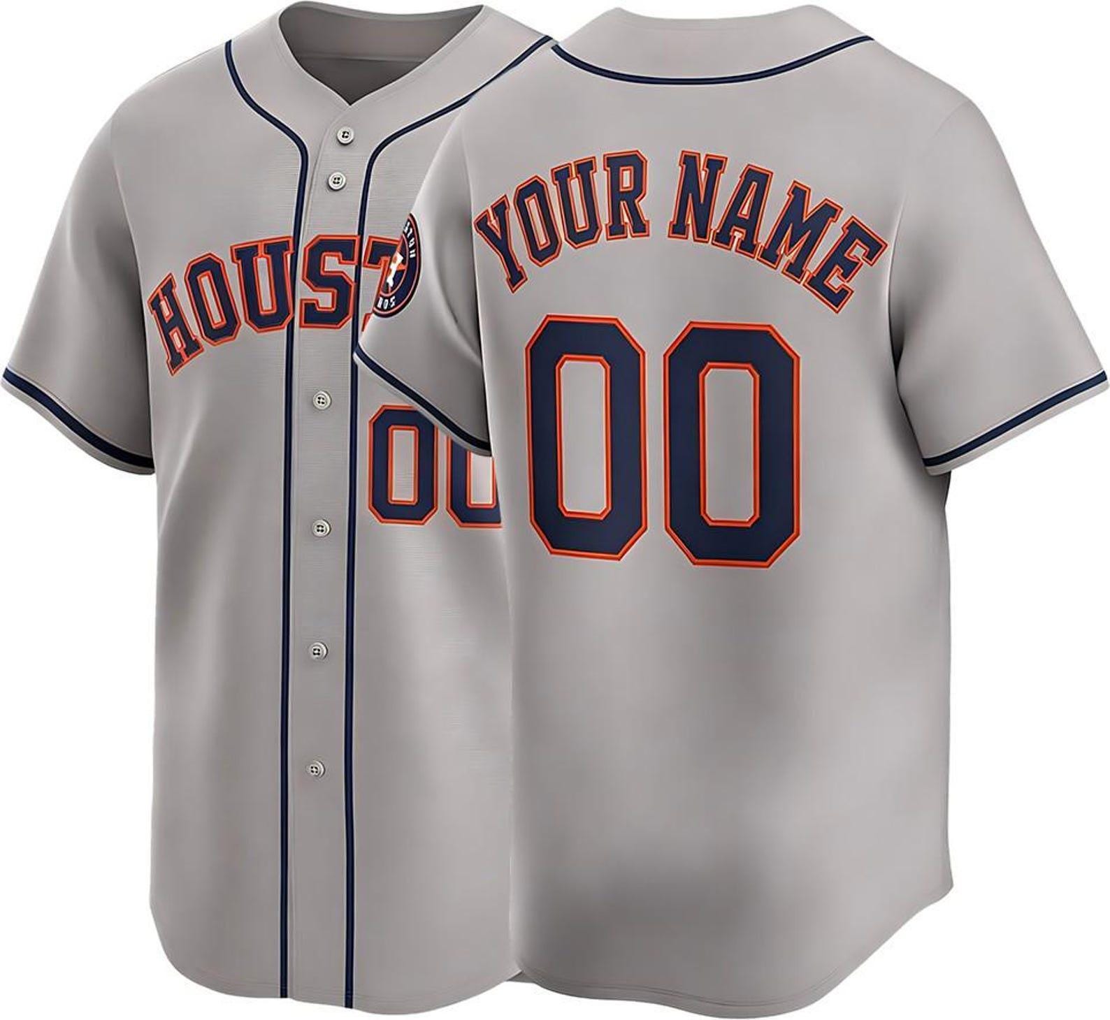Custom Houston Baseball Jersey | Personalized Stitched Name Number | Men/Youth Size | Game Day Fan Jersey Gift